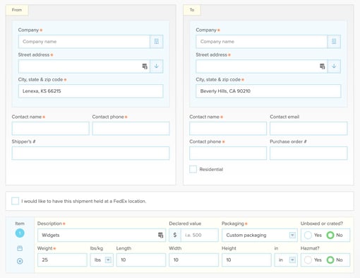 booking screen