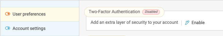 Enabling Two-Factor Authentication